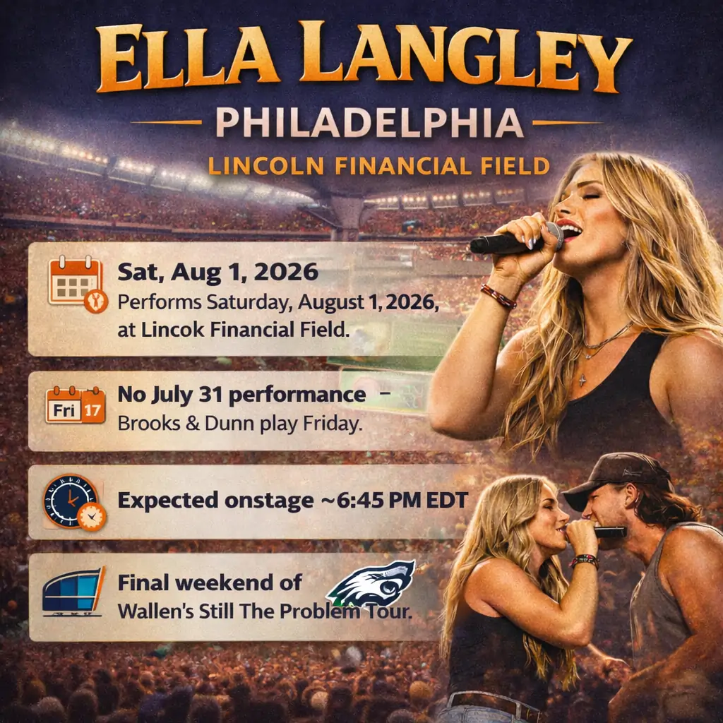 Ella Langley and Morgan Wallen Lincoln Financial Field, Philly infographic