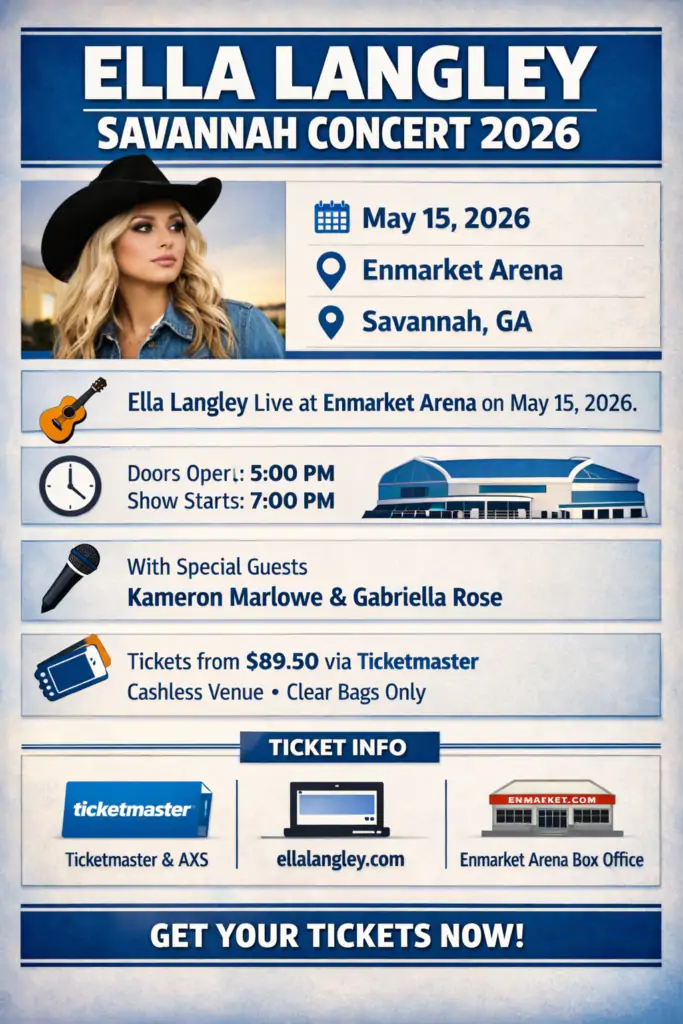 Ella Langley Savannah Concert Enmarket Arena Tickets & Info 9 ella langley savannah concert